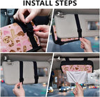 Car Tissue Holder Car Visor Organizer Tissue Box Holder for Car Sun Visor Organizer with Car Vehicle Accessories Essentials Interior for Women Men Six Seven Leopard Hearts Pink