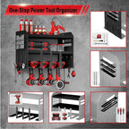 Hipidian Power Tool Organizer Wall Mount: Heavy Duty Storage Organization Stand Cordless -3 Layers Large Garage Organizer wit