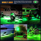 Nilight LED Rock Light Pods Waterproof Under Body Wheel Well Light Exterior Interior Lights for Car Truck Pickups ATV UTV SUV Motorcycle Boat, 4PCS Green