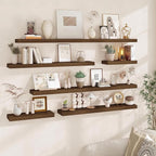 Fun Memories Floating Shelves for Wall, 32Inch Floating Shelves Set of 2, Hanging Shelf with Invisible Brackets, Wood Shelves
