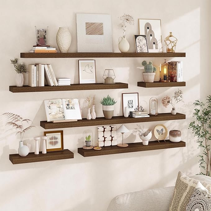 Fun Memories Floating Shelves for Wall, 36Inch Floating Shelves Set of 2, Hanging Shelf with Invisible Brackets, Bathroom She