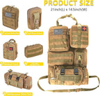 Universal Tactical Car Seat Back Organizer Bag Tactical Molle Vehicle Organizers Panel Vehicle Protector Organizers with 5 Detachable Pouches for Car Truck Ford Jeep (Khaki)