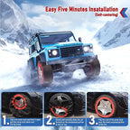 Automotive Snow Socks for Tire Red XXXL Textile Snow Chains Fabric Car Chains, 2 Pairs of Gloves, Winter Accessories SUV Truc