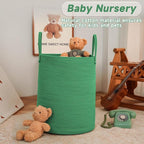 JMvicyroam Large Woven Laundry Basket Hamper,100L Cotton Rope Storage Bin for Blankets,Toys and Clothes,Decorative Tall Nurse
