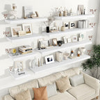 Vivelove 24/36/48/16 Inch Floating Shelves for Wall, 12 Deep Shelves for Room Wall Mounted, 2" Thick Floating Shelf for Livin