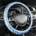 CAR-GRAND Shining Butterfly Leather Steering Wheel Cover, Universal 14.5-15 Inch Anti-Slip Odorless Colorful Car Wheel Protec