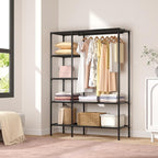 Dttwacoyh Portable Closets for Hanging Clothes, Clothing Rack with Shelves,Easy to Assembly,Suitable for Cloakroom,Bedroom,Li