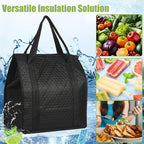 20 Pcs Insulated Shopping Bags for Groceries with Zipper & Handles, Large Foldable Cooler Bags for Hot & Cold Food