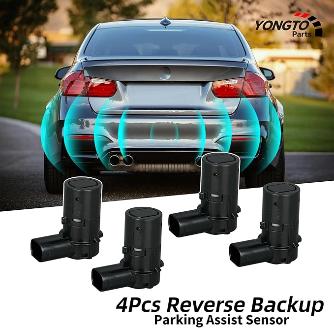Reverse Parking Assist Sensors 3F2Z-15K859-BA Backup Bumper Sensor 4PCS Compatible with Ford F150 F250 F350 E150 E250 E350 Me