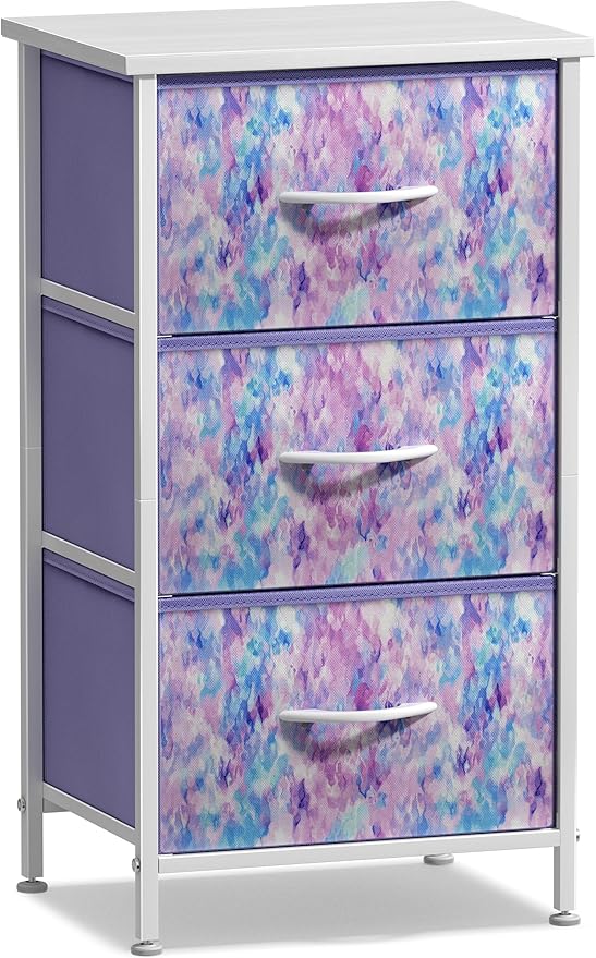 Sorbus Nightstand Storage Organizer Chest with 3 Drawers - Kids Girls, Boys Bedroom Furniture Chest for Clothes, Closet Organ