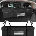 Turcee Car Trunk Organizer,Large Capacity Car Storage Organizer with US Flag Design,Hanging Foldable Car Organizers and Storag