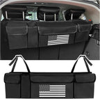 Turcee Car Trunk Organizer,Large Capacity Car Storage Organizer with US Flag Design,Hanging Foldable Car Organizers and Storag