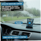 Car Dehumidifier Bags, 4 Pack Reusable Silicone Desiccant Bag with Color Indicator Silica Gel Packets for Windshield Fog &