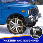 Snow Chains, Thickened and Wear-Resistant High Carbon Steel Anti Slip Tire Chain for Light Truck, Pickups, and SUVs, Set of 2