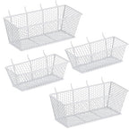Sieral 4 Pcs Pegboard Baskets Metal Wire Shelf Baskets Peg Board Organizer Accessories Wall Mount Organizer Attachments for G