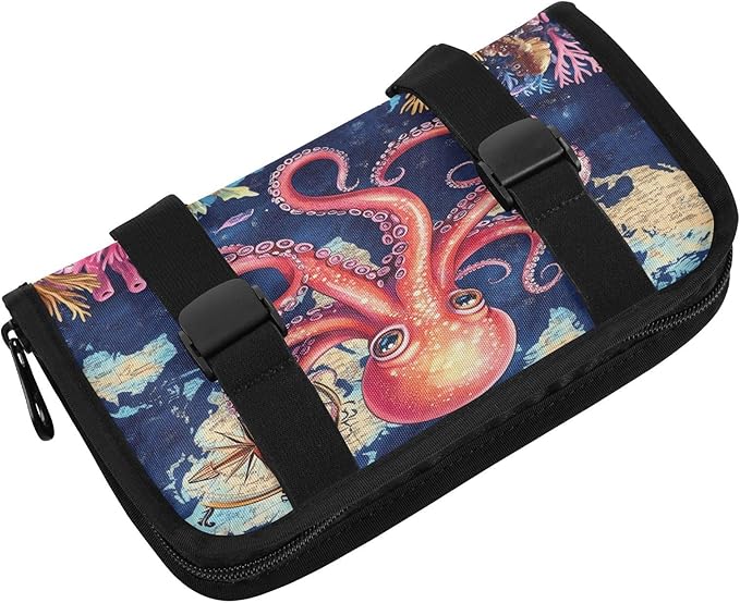 Car Tissue Holder Car Visor Organizer Tissue Box Holder for Car Sun Visor Organizer with Car Vehicle Accessories Essentials Interior for Women Men Blue Octopus Map Compass Coral