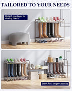Kitsure Shoe Rack - Stainless Steel Shoe Organizer, Sturdy Shoe Rack for Closet and Front Door Entrance, Free Standing Shoe S