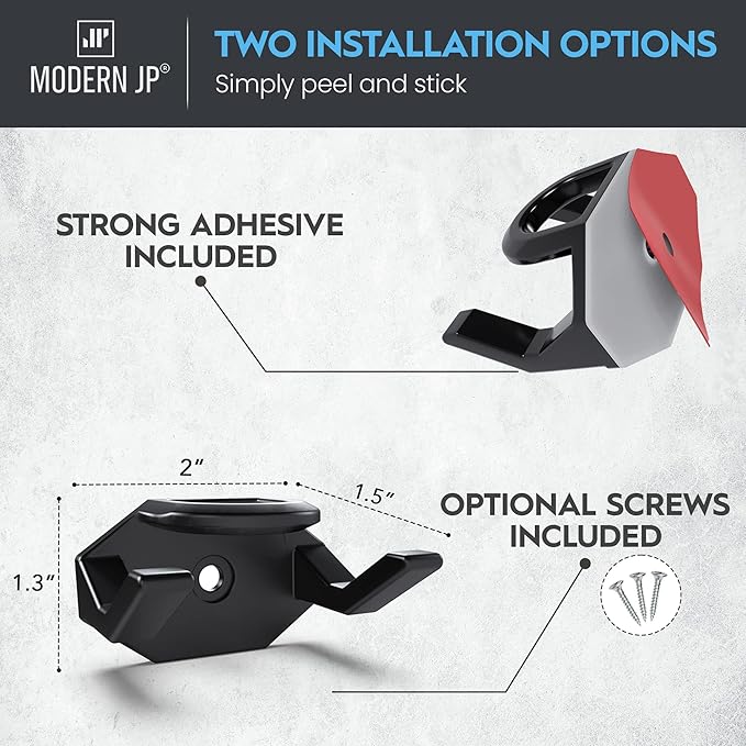 Modern JP Adhesive Hat Hooks for Wall (32-Pack) - Hat Rack for Baseball Caps, Minimalist Hat Display, Strong Hold Hat Hangers