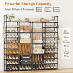 WOWLIVE 4 Row 10 Tiers Extra Large Shoe Rack Big Tall Metal Shoe Shelf, Heavy Duty Organizer for Closet Entryway, Boot Rack S