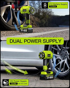 Upgraded Tire Inflator Portable Air Compressor, 5X Faster Inflation, 21V Rechargeable Battery Powered Car Tire Pump w/12V DC Adapter, Large LED HD Display, Air Pump for Car Tires