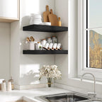 Fun Memories Black Floating Shelves for Wall - 10 x 16 Floating Shelf - Rustic Wood Storage Shelf - Wall Shelves with Invisib
