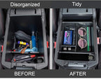 JDMCAR Center Console Organizer Compatible with Toyota 4Runner Accessories 2010-2024 and Kia Telluride (2020-2024), Insert ABS Black Materials Tray, Armrest Box Secondary Storage
