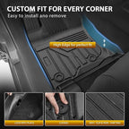 Powerty Floor Mat & Cargo Liner for Toyota 4Runner 2010-2024, All Weather TPE Custom Floor Liner Replacement,1st & 2nd Row Full Set Car Liners, Black (Fit 7 Seats)