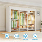 Ulif E13C Heavy Duty Closet Organizer System，Freestanding Clothing Racks for Hanging Clothes，Adjustable Garment Rack 63" W x 