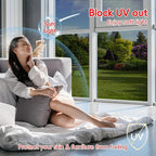 One Way Privacy Window Film Sun Blocking, Heat Blocking Window Tint for Home See Out But Not in, Static Cling & Anti UV, Black-Silver,35.4 Inch x 78.74 Inch