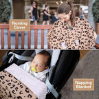 Rquite Car Seat Cover Baby, Carseat Covers for Boy Girl, Minky Infant Car Seat Cover Winter, Peekaboo Opening Car Seat Canopy