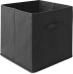 Casafield Set of 6 Collapsible Fabric Cube Storage Bins, Black - 13" Foldable Cloth Baskets for Shelves, Cubby Organizers & M