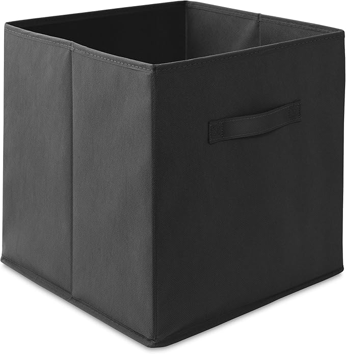 Casafield Set of 6 Collapsible Fabric Cube Storage Bins, Black - 13" Foldable Cloth Baskets for Shelves, Cubby Organizers & M