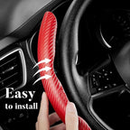 Carbon Fiber Steering Wheel Cover Anti-Slip Wrap Snap on Car