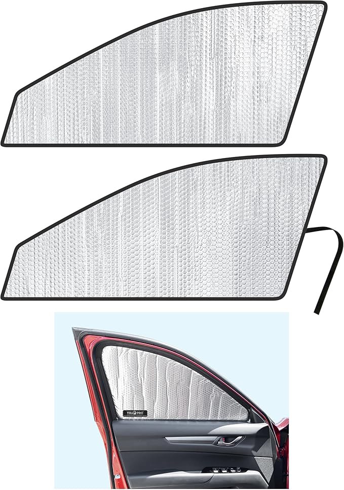 Side Window Front Seat Reflective Sunshade Custom Fit for 2017 2018 2019 2020 2021 2022 2023 2024 2025 Mazda CX-5 SUV, Select, Preferred, Premium, Plus, Carbon Edition, Sport, Grand Touring (Set of 2)