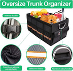 Trunk Organizer, LIBZAKI Cargo Organizer, Premium Multi Compartments Collapsible Portable Trunk Storage for auto, SUV, Truck,