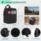 171PCS Survival First Aid Kit with Survival Gear, First Aid Supplies, Emergency Tent, and MOLLE Nylon Bag, Ideal for Car, Tra