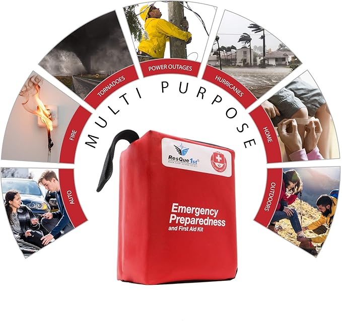 Travel-First Aid-Kit Car-Home 180 Piece Survival-Kit Outdoor-Adventure - Full Portable Emergency Essential - Hiking Camping M