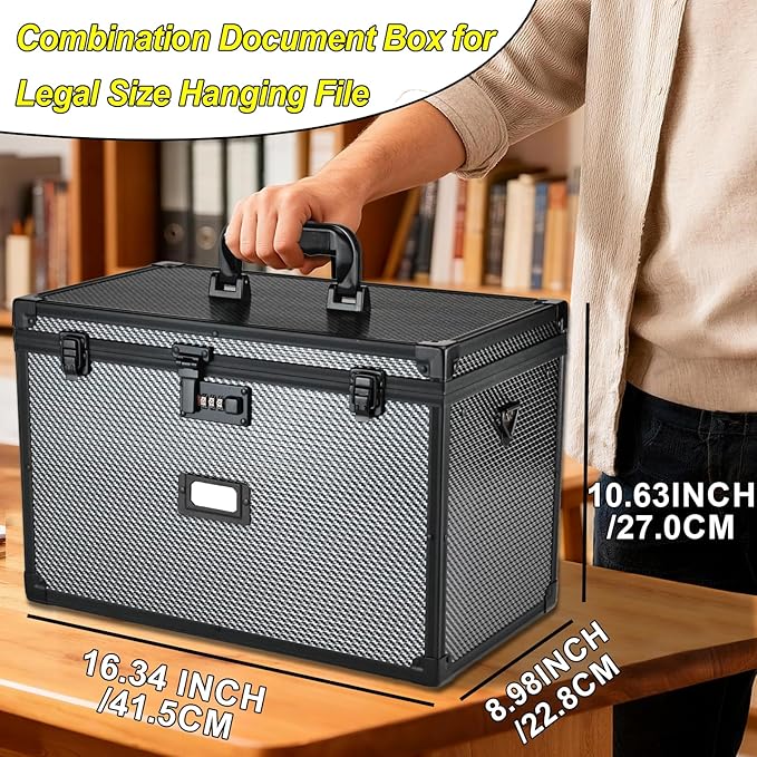 File Storage Cabinet File Organizer Document Organizer File Box in Office and Home with Combination Lock with 20 Legal Size H
