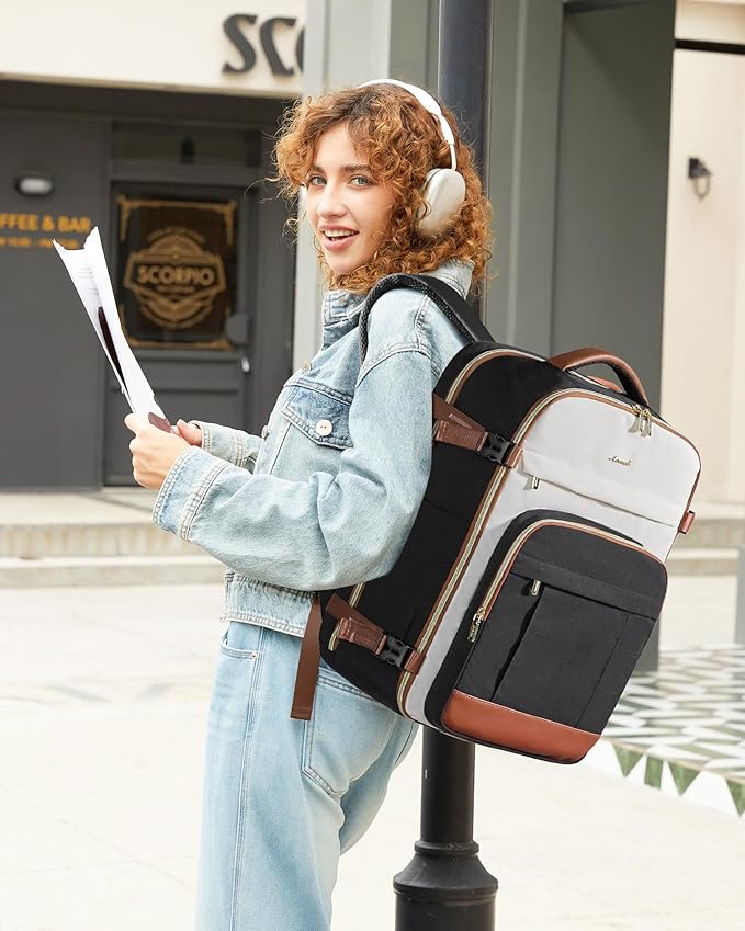 LOVEVOOK 40L Travel Backpack for Women & Men - 17.3 Inch Carry On Backpack & Personal Item Backpack for Airlines, Spacious an