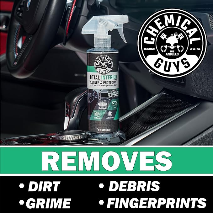 Chemical Guys Total Interior Cleaner and Protectant, New Car Smell, (Safe for Cars, Trucks, SUVs, Jeeps, RVs & More) Extra La