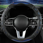 PU Leather Steering Wheel Cover 14.5-15 Inch, Carbon Fiber Style Grip, Non-Slip & Breathable, Universal for Sedan SUV Truck V