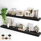 Fun Memories Floating Shelves for Wall, 55Inch Floating Shelves Set of 2, Hanging Shelf with Invisible Brackets, Wood Shelves
