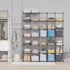 HOMIDEC Closet Organizers and Storage, 9 Cube Storage Organizer, Portable Closet Organizer Storage Cubes Shelves, Grey