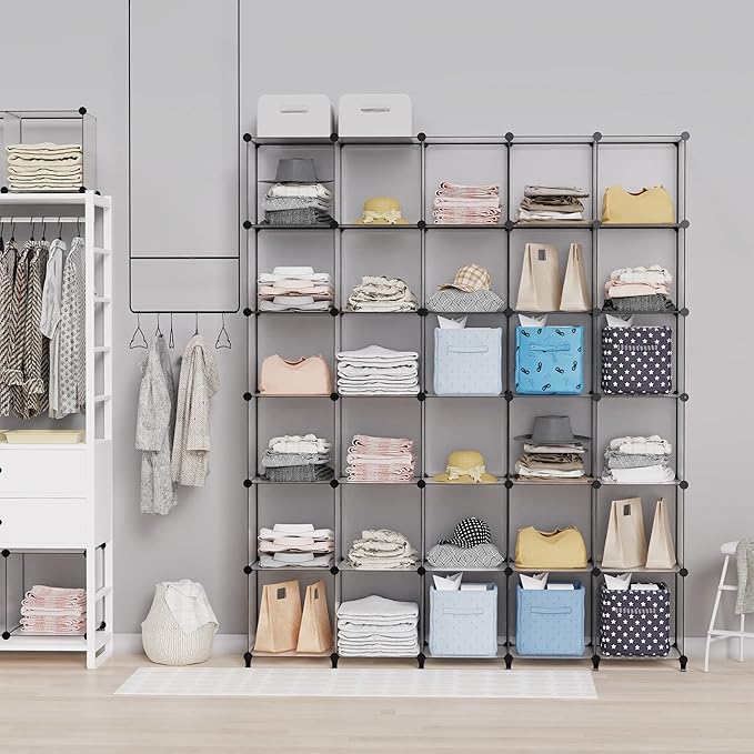 HOMIDEC Closet Organizers and Storage, 16 Cube Storage Organizer, Portable Closet Organizer Cubes Shelves for Clothes, Bedroo