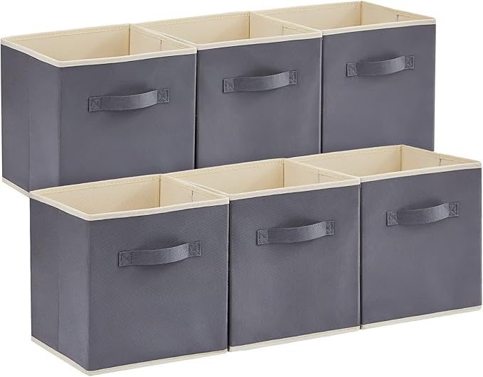 Lifewit Storage Cubes, Foldable Decorative Fabric Storage Baskets for Organizing Home Organizers with Handles for Shelves, Cl