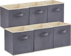 Lifewit Storage Cubes, Foldable Decorative Fabric Storage Baskets for Organizing Home Organizers with Handles for Shelves, Cl