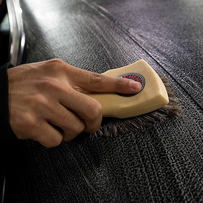 Chemical Guys Long Bristle Horse Hair Leather Cleaning Brush - Leather Brush to Gently Clean Car Interiors,Furniture,Sneakers