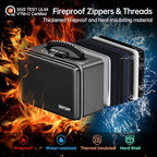 ENGPOW Fireproof Money Box, Small Hard Case Fireproof Box with Fireproof Zipper ＆ Lock, 6400°F Heat Insulated Fireproof Water