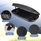 Rooftop Cargo Box Carrier 390L, Hard Shell Roof Box for Roof Rack, 14 Cu Ft Luggage Storage with Secure Straps&Keys, Weather-Resistant Roof Rack Cargo Box