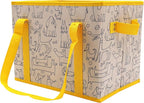 Earthwise Deluxe Collapsible Reusable Shopping Box Grocery Bag Set with Reinforced Bottom Bins Cubes (Set of 3)